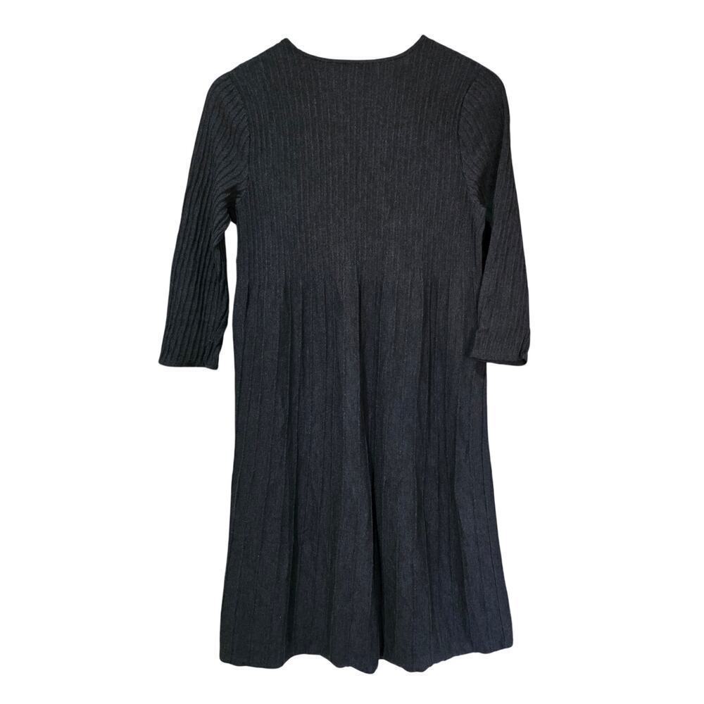 Eileen Fisher Washable-Wool Sweater Dress Gray Size L - Picture 3 of 6